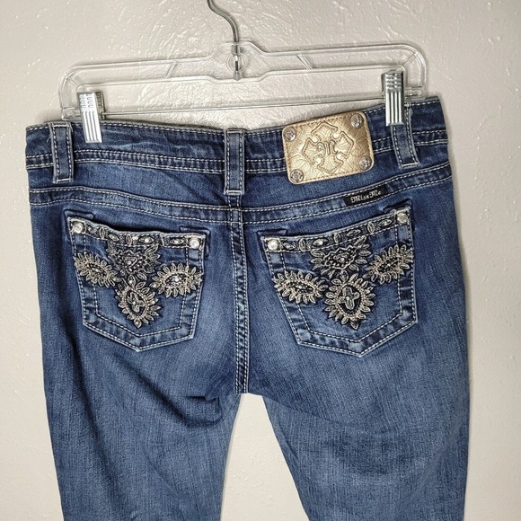 Miss Me womens sz 29 cut off cropped slim boot cut jeans stretch mid rise - Picture 6 of 10